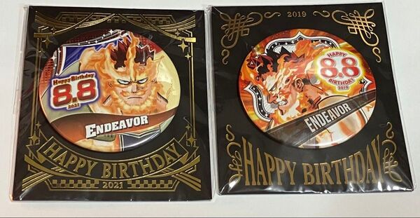 未開封/僕のヒーローアカデミア ヒロアカ バースデイ 缶バッジ エンデヴァー バースデー 2点セット ジャンプショップ