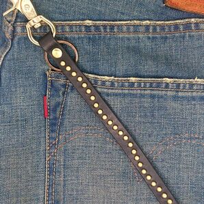 ⑥ 送料込 レザー キーホルダー スタッズ アメカジ レザー CALEE風