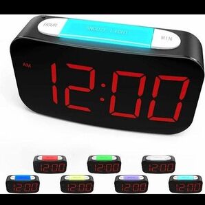 LED目覚まし時計 ナイトライト USB充電ポート付