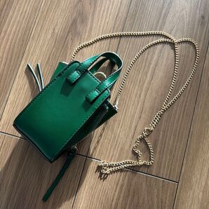 ミニショルダーバッグ 緑 グリーン ポシェット