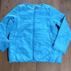 Belta attlice 中綿ジャケット M 水色 軽い ノーカラー ライトダウン