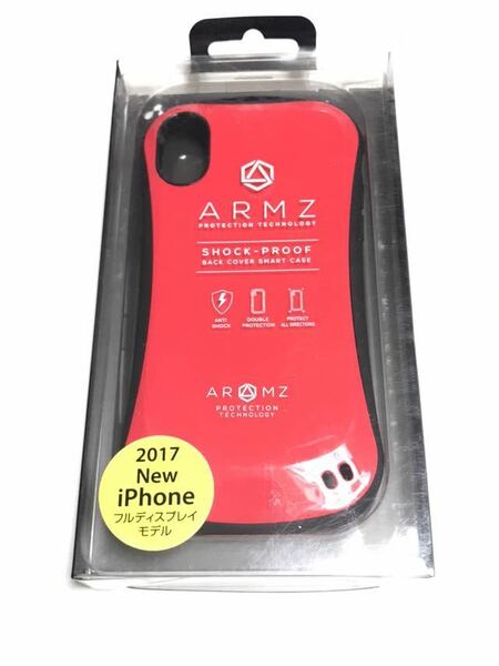 匿名送料込み iPhoneX用 スタイリッシュなデザイン お洒落 カバー ケース 赤 レッド RED ARMZ Air-j 新品 iPhone10/EG7