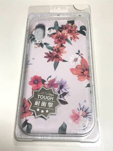 匿名送料込み iPhoneX用カバー 耐衝撃 ハイブリッドケース 綺麗な花柄デザイン バックピンク系 新品iPhone10 アイホンX アイフォーンX/EJ6