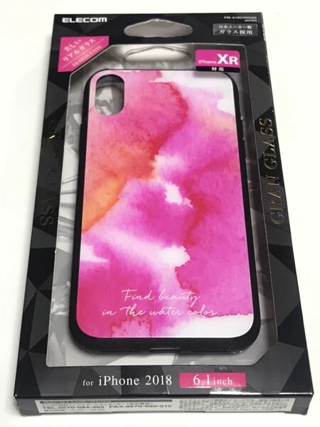 匿名送料込み iPhoneXR用カバー 日本メーカー製ガラス使用 ケース 可愛いデザイン ピンク系 新品 iPhone10R アイホンXR アイフォーンXR/EM5