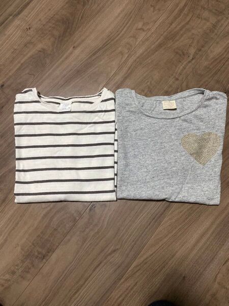送料込みのため一枚250円以下 ザラ ZARA girlsのTシャツ2枚 トップス 半袖