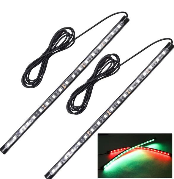 【最終価格】X-STYLE LED テープライト 赤 緑 2色 12V 12連 ボートヨット用 車内 船舶用(レッド、グリーン)