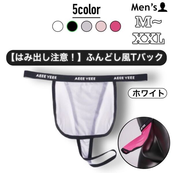 421.メンズ 男性下着 アンダーウェア セクシー ふんどし風 Tバック 極薄 シースルー 前垂れ 前掛け エプロン 通し穴