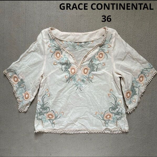 GRACE CONTINENTAL カットソー 刺繍 36