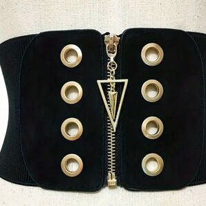 シックなワイドウエストベルト♪( ´θ`)ノ伸縮性有り