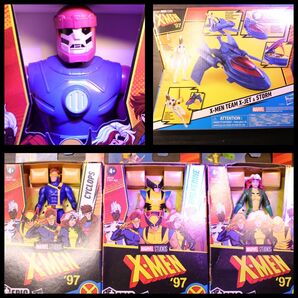 HASBRO xmen 6体セット。エフェクト付き可動フィギュア4体36cmセンチネル1体, Xジェットビークル1台。新品未開封