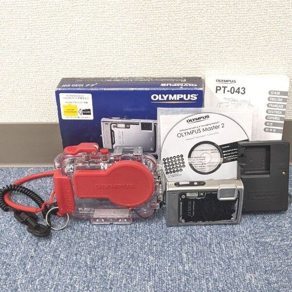 OLYMPUS μ1030SW 簡易動作確認済み 水中撮影防水カメラケース付
