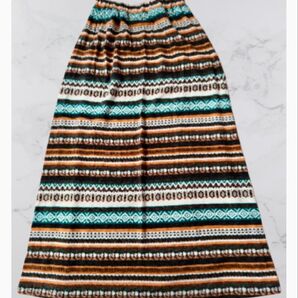 ネイティブ 柄 ニットソー マキシスカート
