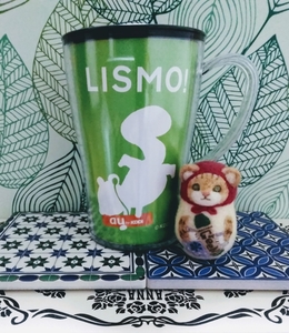 即決！ 非売品 au LISMO! リスモ リス 栗鼠 ノベルティ タンブラー プラスチック製 マグカップ プラマグ ペン立て ペンスタンド 検: 三太郎