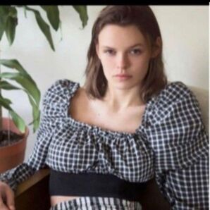 ZARA ザラ 2way ギンガム チェック クロップド丈 ブラウス トップス