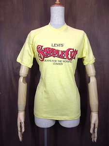 ビンテージ70’s80’s★DEADSTOCK Levi’sアドバタイジングTシャツ黄size S★191215n5-m-tsh-otリーバイスデッドストック半袖イエローUSA