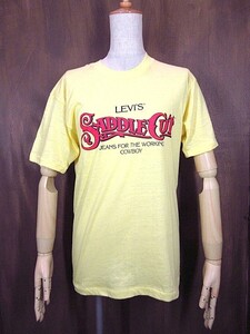 ビンテージ70’s80’s★DEADSTOCK Levi’sアドバタイジングTシャツ黄size M★191215n6-m-tsh-otリーバイスデッドストック半袖イエローUSA