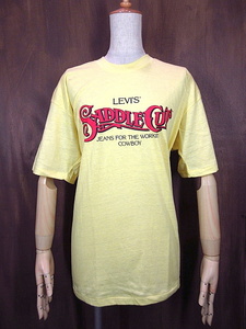 ビンテージ70’s80’s★DEADSTOCK Levi’sアドバタイジングTシャツ黄size XL★191215n8-m-tsh-otリーバイスデッドストック半袖イエローUSA