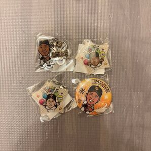 野球選手イラスト記念グッズ4個セット 外国人 ジャイアンツ ファンフェスタ 優勝 助っ人