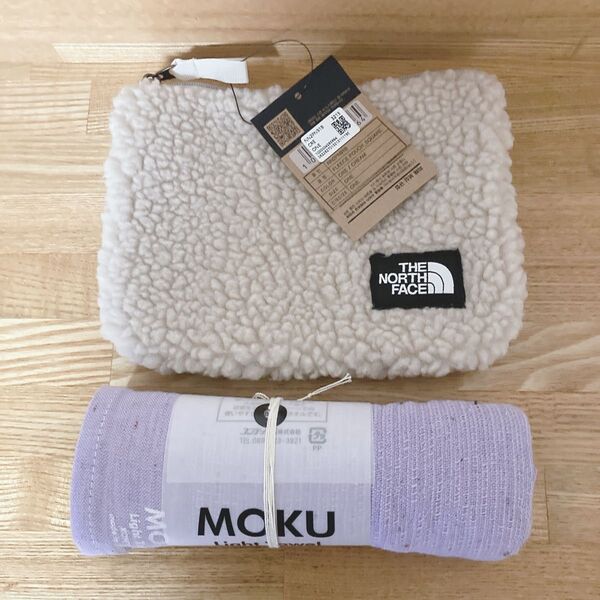 ノースフェイス THE NORTH FACE WHITE LABEL フリースポーチ スクエアポーチ もこもこ ファー クリーム