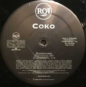 【US盤/RnB/美盤(EX+)/12】Coko Sunshine / 試聴検品済