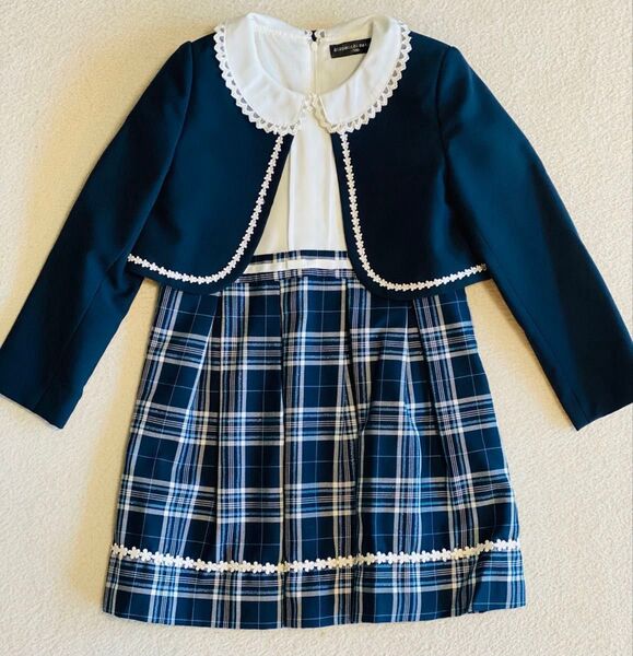 ワンピース フォーマル 女の子 入学式 卒園式 発表会 セットアップ ネイビー ジャケット