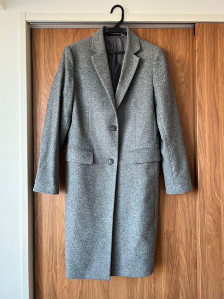 未使用 ユニクロ ウールカシミヤチェスターコート グレー Mサイズ レディース