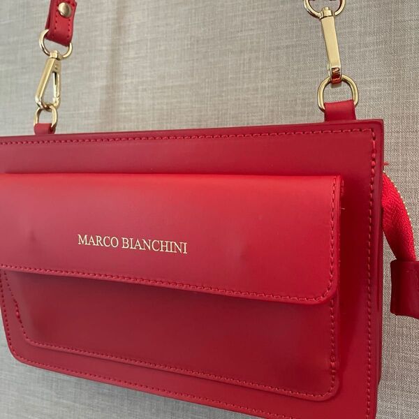MARCO BIANCHINI made in italy レザーバッグ 赤 レザーショルダーバッグ