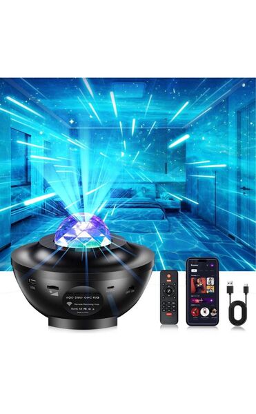 スタープロジェクターライト ベッドサイドランプ 室内インテリアライト 寝かしつけ 癒しグッズ Bluetooth&USB