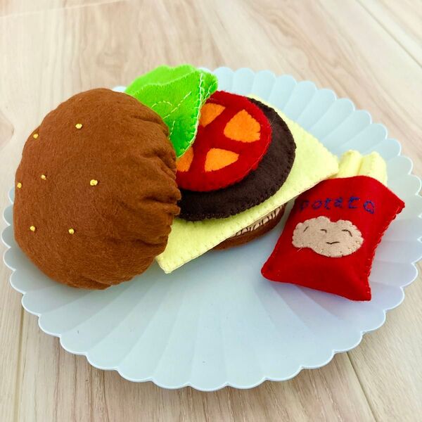 フェルト ハンバーガー おままごと ハンドメイド