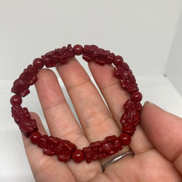 SALE!シナバー貔貅ブレスレット アクセサリー内径15.5cm最終値下げ 200円割引