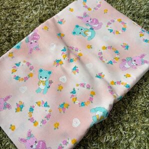 40×110 ゆめかわ 生地 ハギレ 大判布 くまちゃん うさぎちゃん