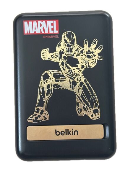 【ディズニー創立100周年 マーベル アイアンマン】 Belkin MagSafe対応 ワイヤレス モバイルバッテリー