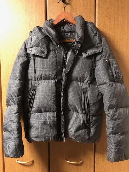 【 nano universe 】 ナノユニバース × 西川ダウン G2 ダウンジャケット メンズ M 英国MOONツイード グレー チェック