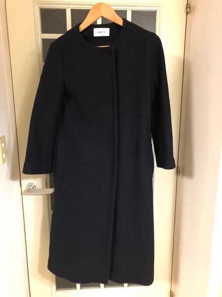 FRAY I.D レディースノーカラーウールコート