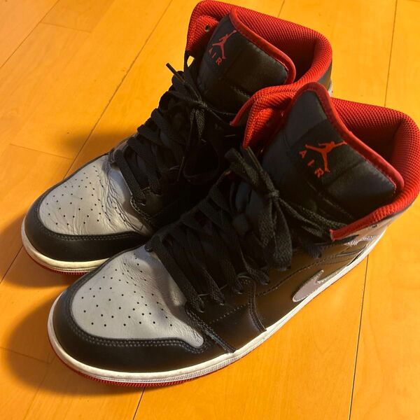 JORDAN BRAND AIR JORDAN 1 MID BLACK/CEMENT GREY-FIRE RED-WHITE