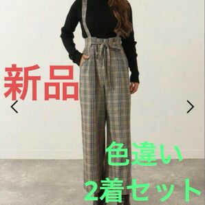 ANAP サス付きチェックパンツ オーバーオール