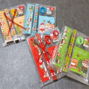 クリスマス文房具セット 2点ギフト 青、緑のみ