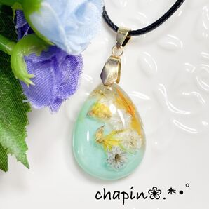 ( b86 ) レジン ボタニカル ネックレス ハンドメイド パステル