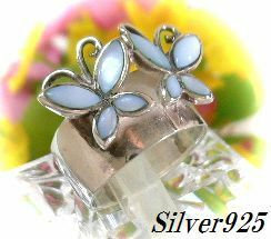  silver 925 silver. shell shell entering ring typeW[ butterfly blue ]11 number last 1 piece / silver jewelry ALL50%OFF