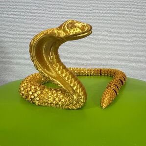 3Dプリント ガラガラヘビ 金色 モデル 蛇 鱗