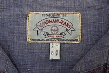 A-2387★送料無料★新品★ARMANI JEANS アルマーニジーンズ★イタリア製 ブルー青色 リネン100％ 麻デニム ジャケット Gジージャン 44_画像5