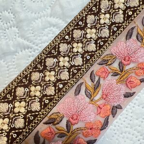 【セール】インド刺繍リボン1メートル×2本