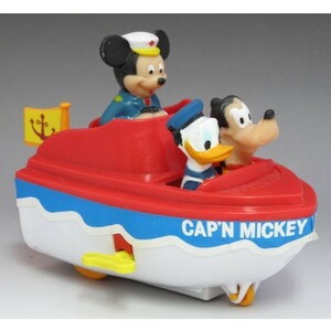  Disney Mickey & Donald & Goofy motorboat illco company 1980 period after half zen my type 
