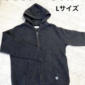 シードソイル コットン コットン100%レディース 長袖 パーカー アウター ジャケット 上着 L グレー 羽織もの