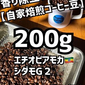 【匿名配送】自家焙煎コーヒー豆 エチオピア・モカシダモ 約20杯分/200g(珈琲豆or粉)