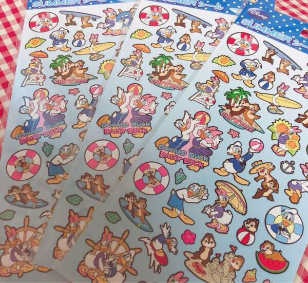 ディズニー サマーシール ドナルドデイジー チップとデール 新品 夏シール ディズニー