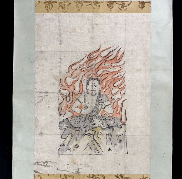 水墨山水 手巻き画絵巻 在銘 画軸 紙本 書軸 お寺 肉筆 立軸 WWKK167 書