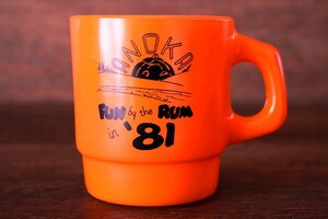 ★ ファイヤーキング FIRE KING 81年 ANOKA Fun Rum スタッキング アドマグ