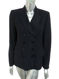  two point successful bid free shipping! D113 DKNY Donna Karan New York jacket lady's navy blue navy outer garment 6 M corresponding 