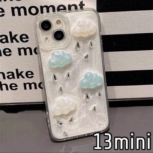iPhone13mini ケース キラキラ 雲 かわいい 韓国